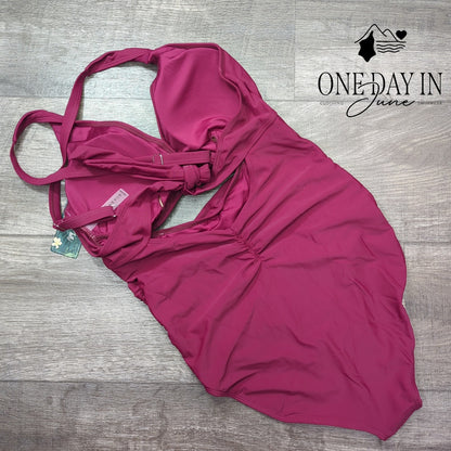 Blooming Jelly Ruched Cutout One Piece Swimsuit Size L
