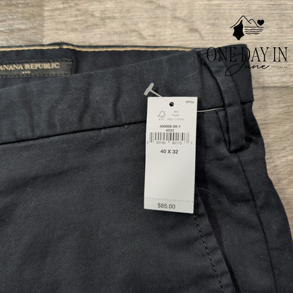 Banana Republic Lived-In Chino Slim Fit Pants Men's Black NWT Size 40X32