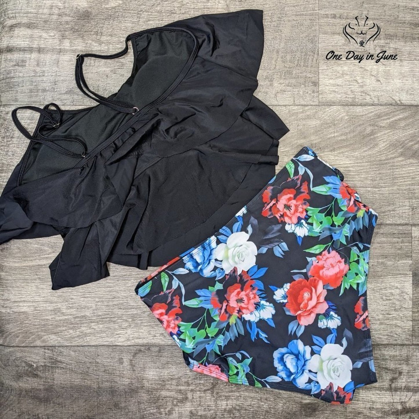 Mycoco Layered Flounce High Waist Bikini Swimsuit Size XL