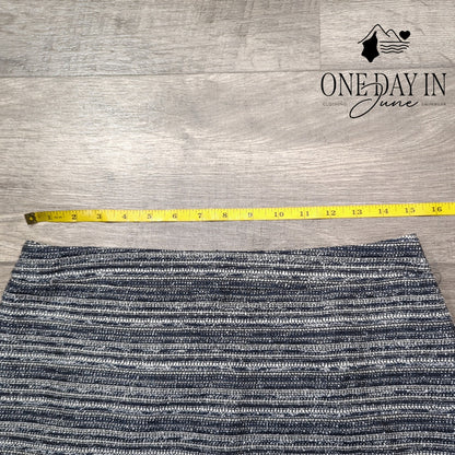 Loft Tweed Pencil Skirt Navy Blue Ivory Textured Lined NWT Size 6