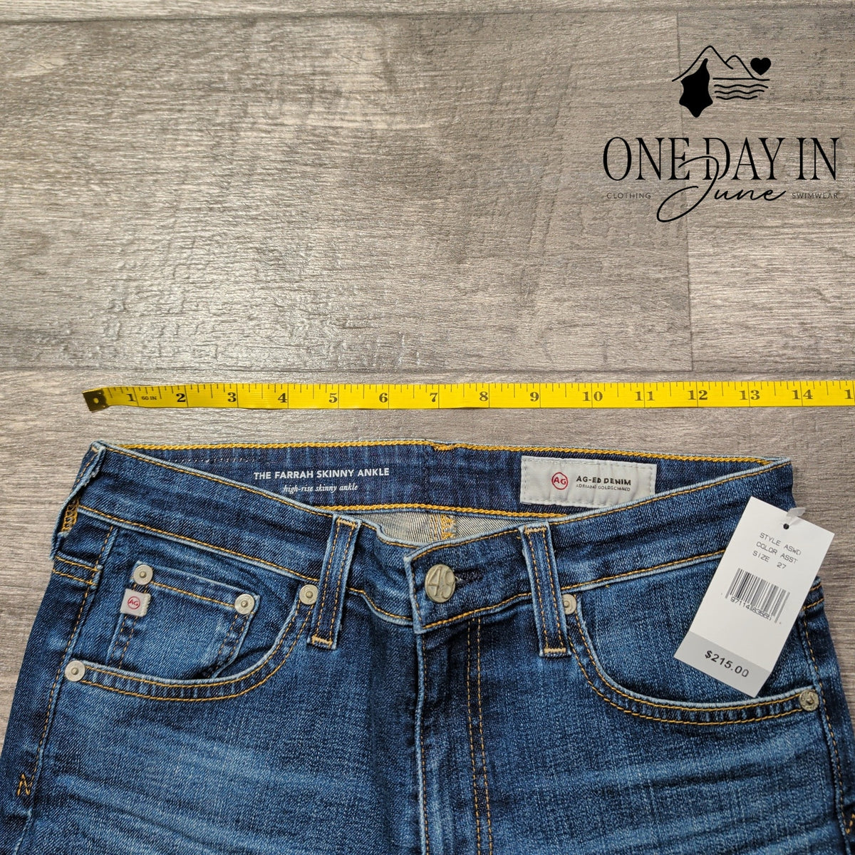 AG Adriano Goldschmied Farrah Skinny Ankle High Rise Jeans Blue NWT Size 4 (27)
