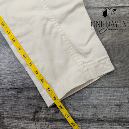Banana Republic Belted Cropped Cargo Pants Ivory Cream NWT Size 16