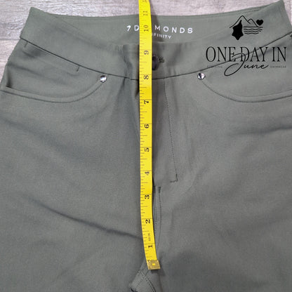 7 Diamonds Infinity Straight Leg Pants Army Green NWT Size 0 (25)