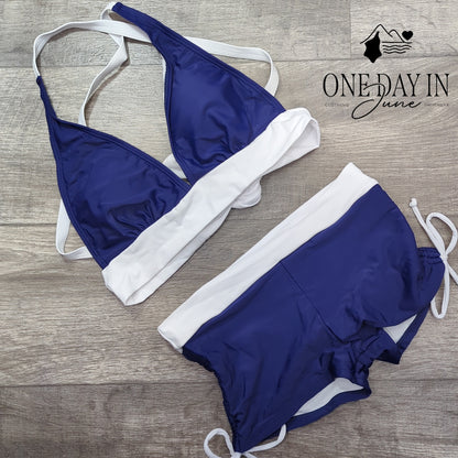 Aleumdr Tie Back Boyshort Bikini Swimsuit Size S