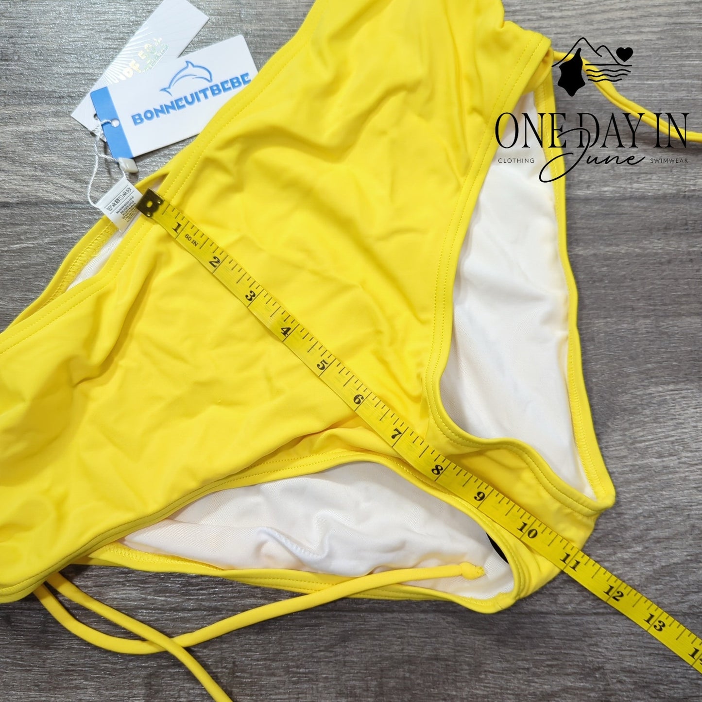 Bonneuitbebe Drawstring Side Bikini Bottom Size L
