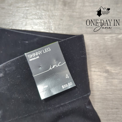 INC International Concepts Sequin Velvet Skinny Leg Pants Size 4