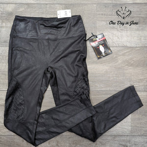 Shinestar No Gym Collection Leggings Black Faux Leather Moto NWT Size S