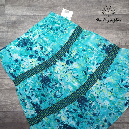 Sag Harbor Bohemian Tiered Floral Pull On Midi Skirt Turquoise NWT Size 16