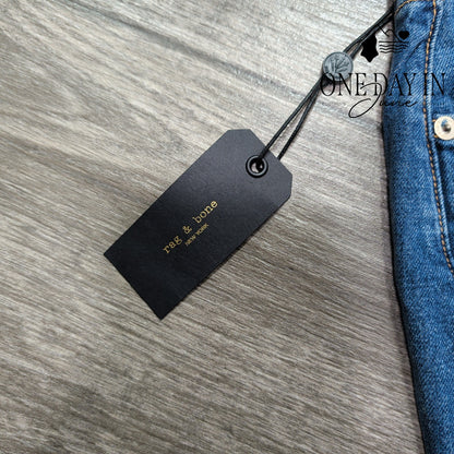 Rag & Bone Denim Mini Skirt Raw Frayed Hem Blue Jeans NWT Size 8 (29)