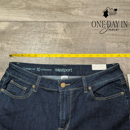 Westport Classic Fit Jeans Dark Wash High Rise Straight Leg NWT Size 10