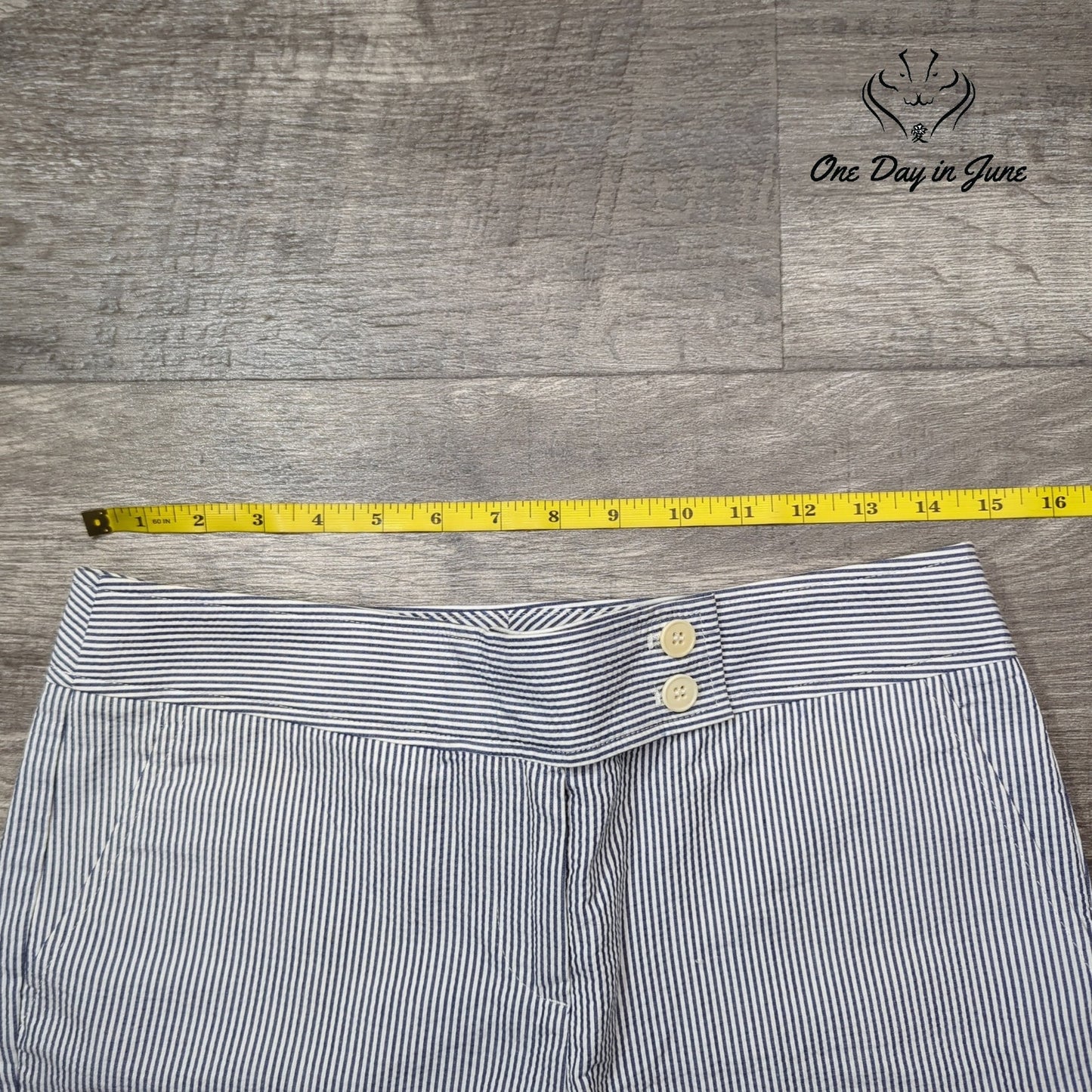 Talbots Petite Striped Flat Front Shorts Size 4P