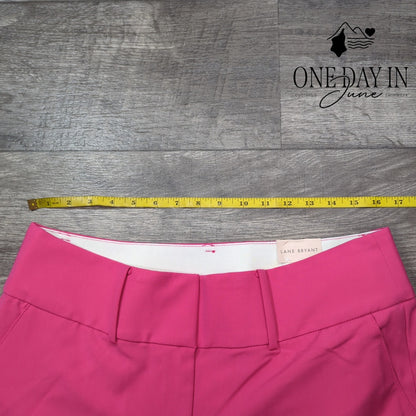 Lane Bryant Petite Perfect Drape High Rise Wide Leg Capri Pant Pink NWT Size 12P