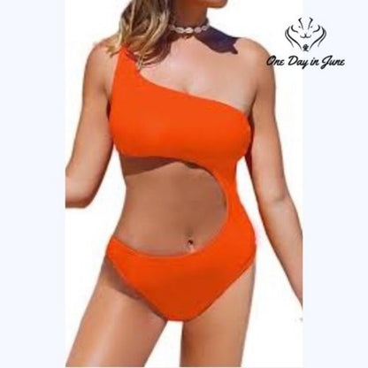 Rekita One Shoulder One Piece Swimsuit Size S