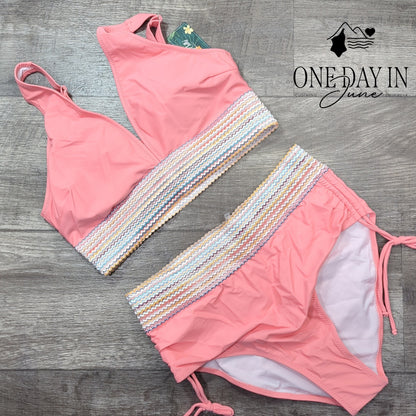 Blooming Jelly High Waist Bikini Swimsuit Size L