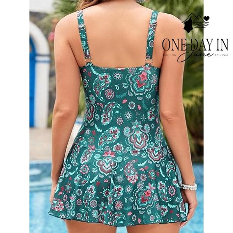 Shekini Boyshort Swimdress One Piece Swimsuit Size L