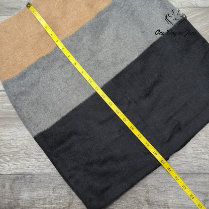 Amanda + Chelsea Modern Fit Colorblock Wool Blend Skirt Gray Black NWT Size S