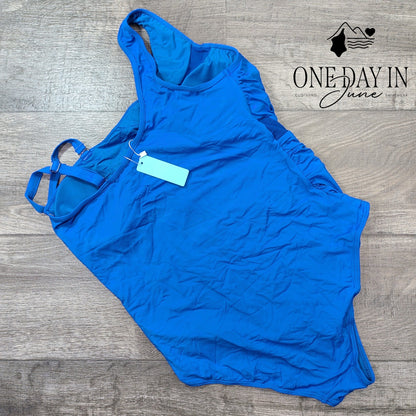 Aqua Eve Plus Size One Shoulder Mesh Cutout One Piece Swimsuit Size 16W