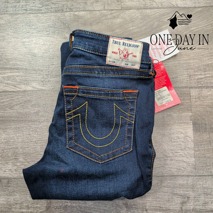 True Religion Jennie Curvy Mid Rise Skinny Jeans Indigo NWT Size 10 (30)