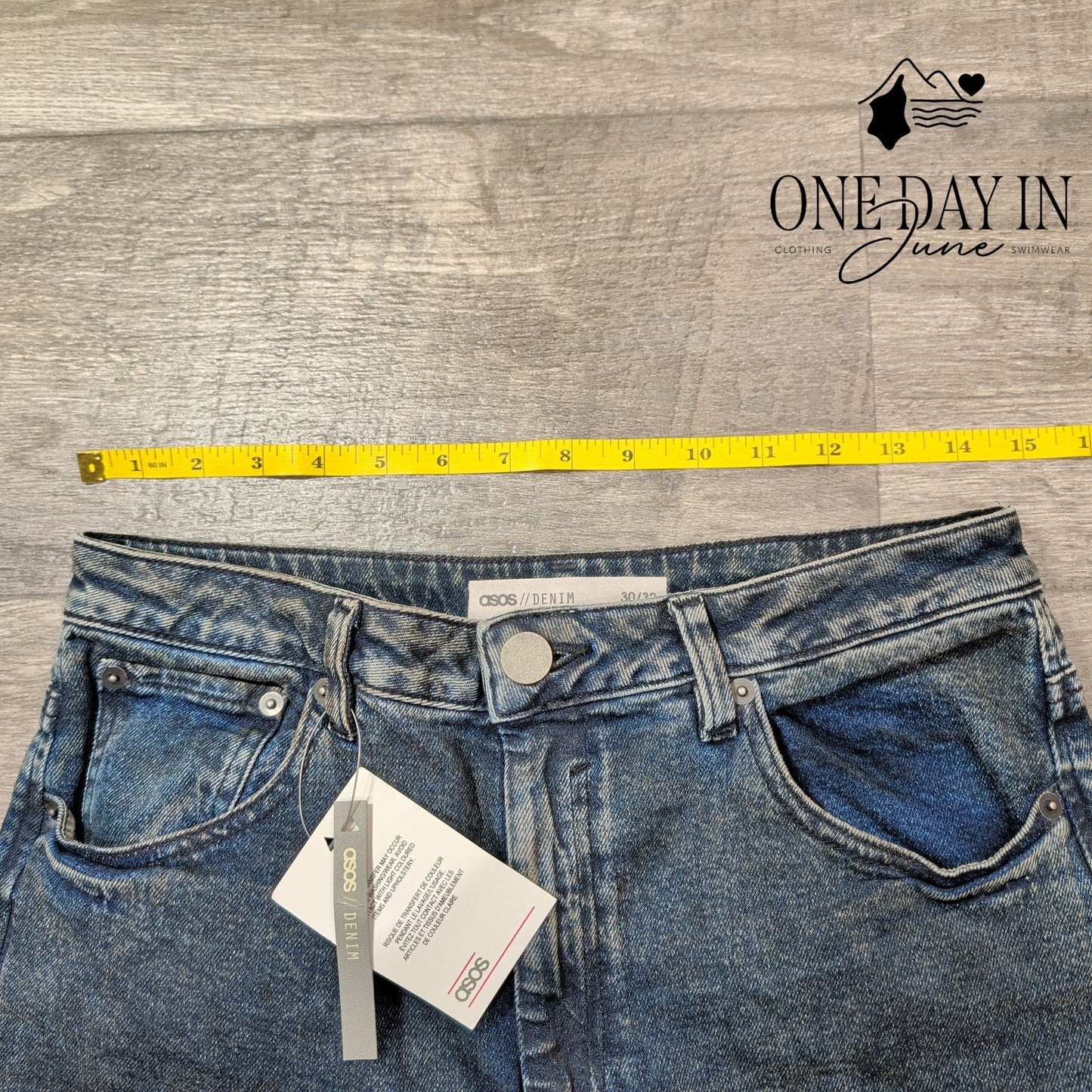 ASOS Oil Stained Straight Leg Jeans Size 30X32