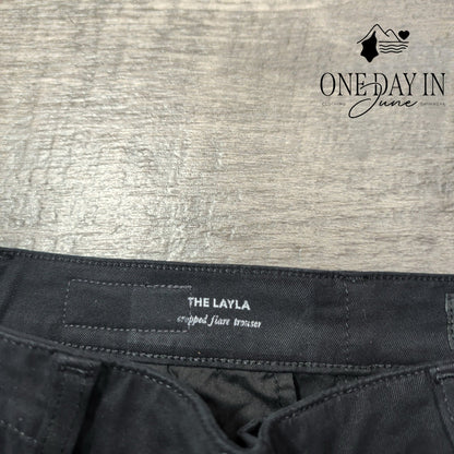 AG Adriano Goldschmied The Layla Cropped Flare Trouser Black NWT Size 4 (27)
