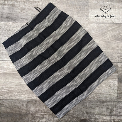 J. Crew The Pencil Skirt Black White Striped Petite Lined Size 0P
