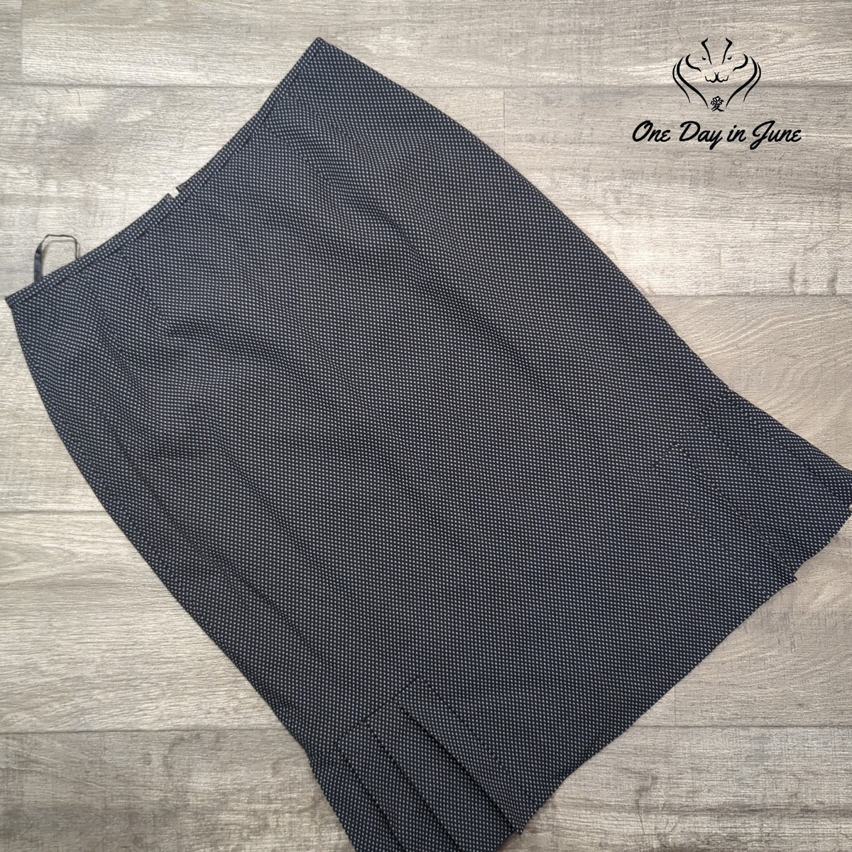 Kasper Midi Skirt Black White Micro Print A Line Career Workwear Size 10
