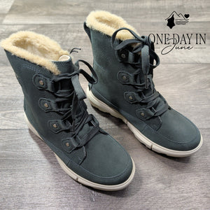 Sorel Explorer III Joan Waterproof Insulated Boots Gray NWT Size 6