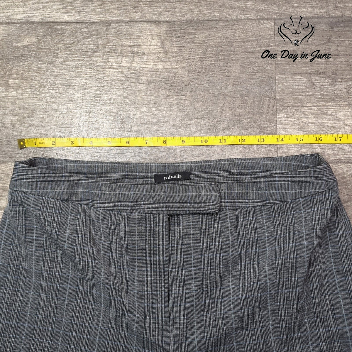 Rafaella Straight Leg Dress Pants Gray Plaid Career Trousers NWT Size 12