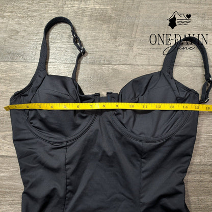 Cupshe Sculpt Underwire One Piece Swimsuit Black Tummy Control NWT Size L
