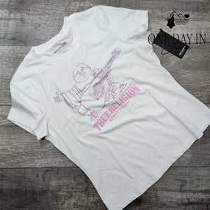 True Religion Crystal Buddah T Shirt Size M