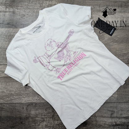 True Religion Crystal Buddah T Shirt Size M