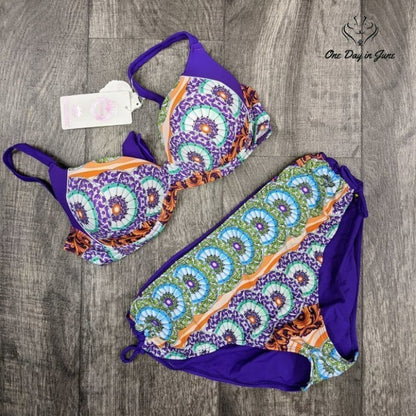 Costyleen Adjustable Floral Bikini Swimsuit Size XL