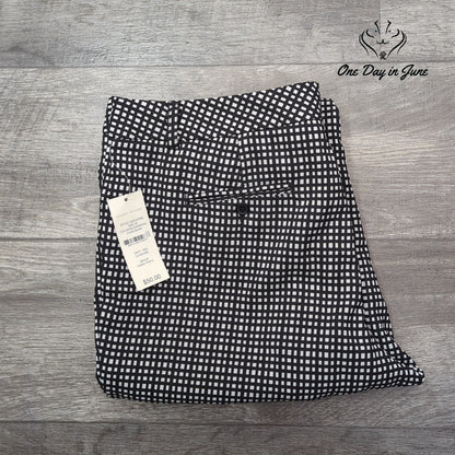 Valerie Stevens Straight Leg Dress Pants Black White Geometric NWT Size 16