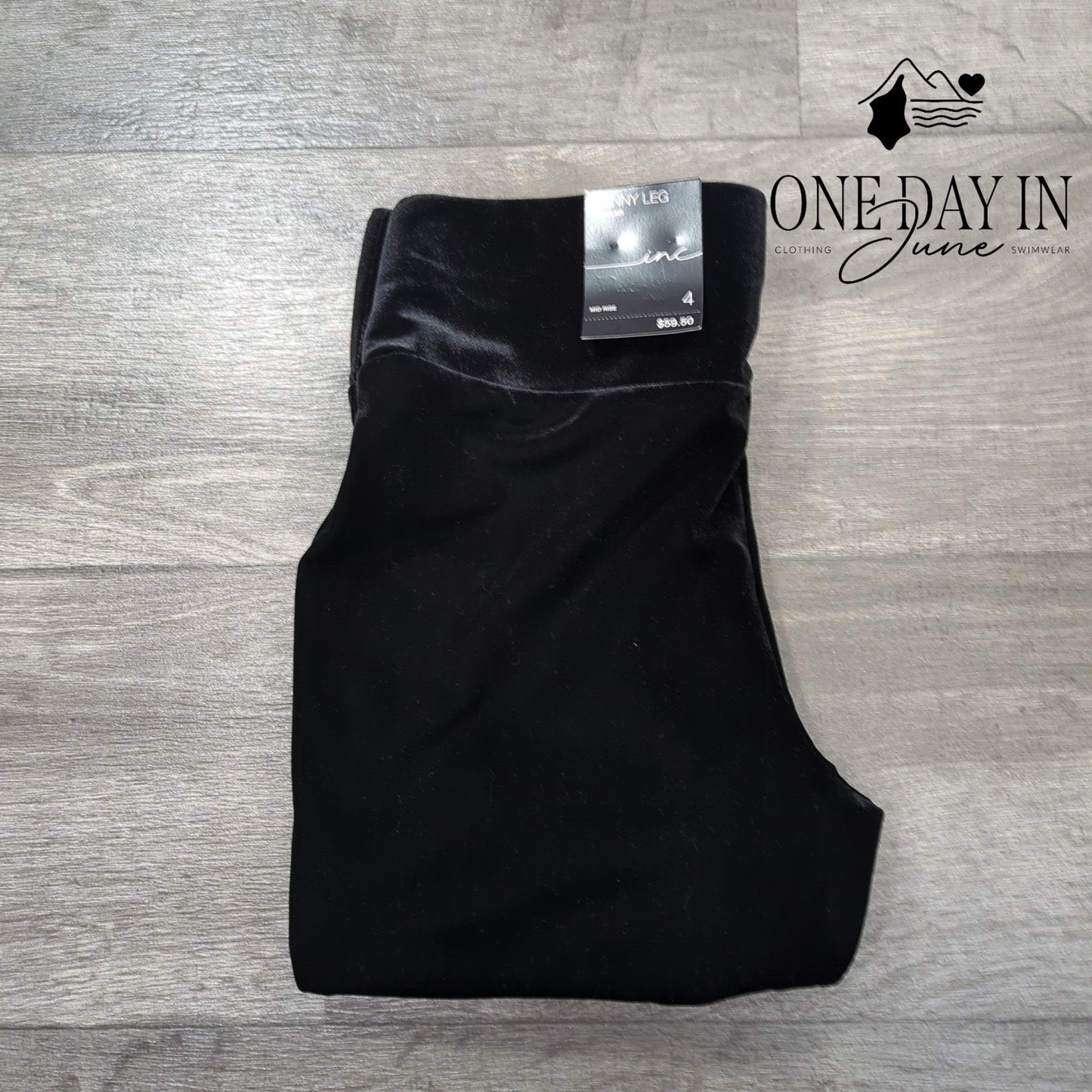 INC International Concepts Sequin Velvet Skinny Leg Pants Size 4