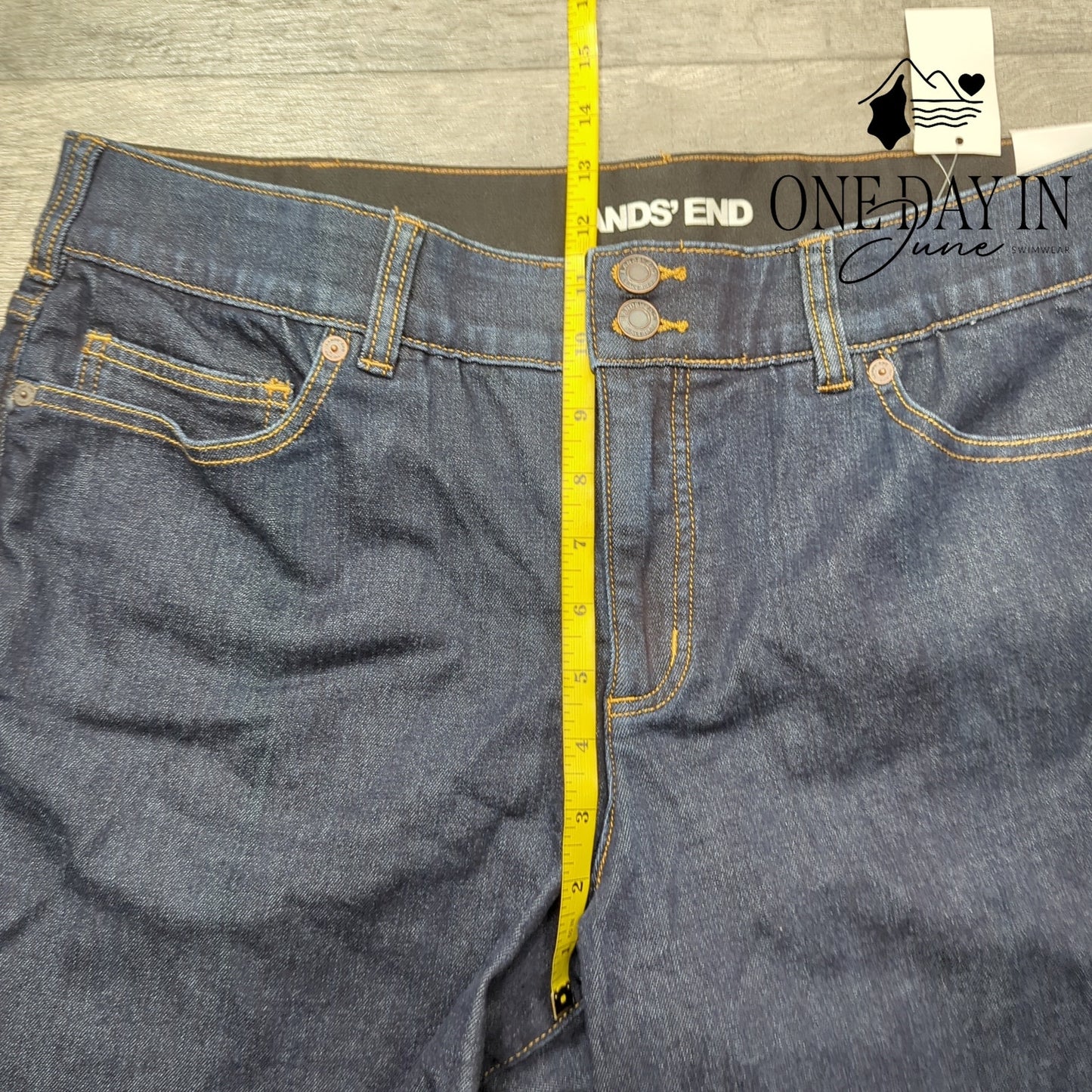 Land's End Plus Size Straight Leg Mid Rise Jeans Size 18W