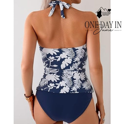 B2Prity V Neck Halter Tankini Swimsuit Size XL