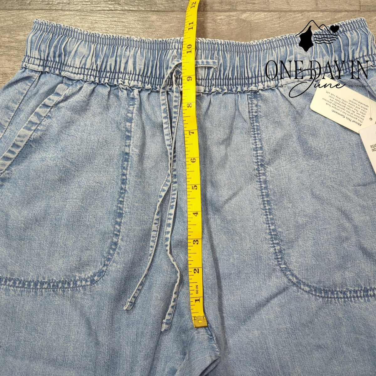 Splendid Drawstring Denim Pants Light Wash Lyocell NWT Size XS