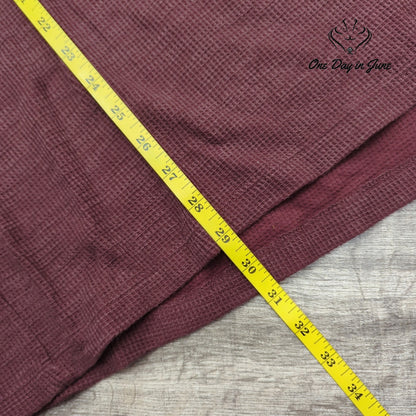 Calvin Klein Jeans Thermal Henley Shirt Burgundy Waffle Knit NWT Size XXL