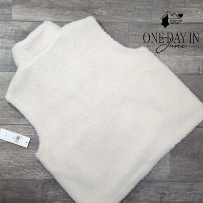 Calvin Klein Sherpa Full Zip Vest Chalk Ivory Cream NWT $129 Size L