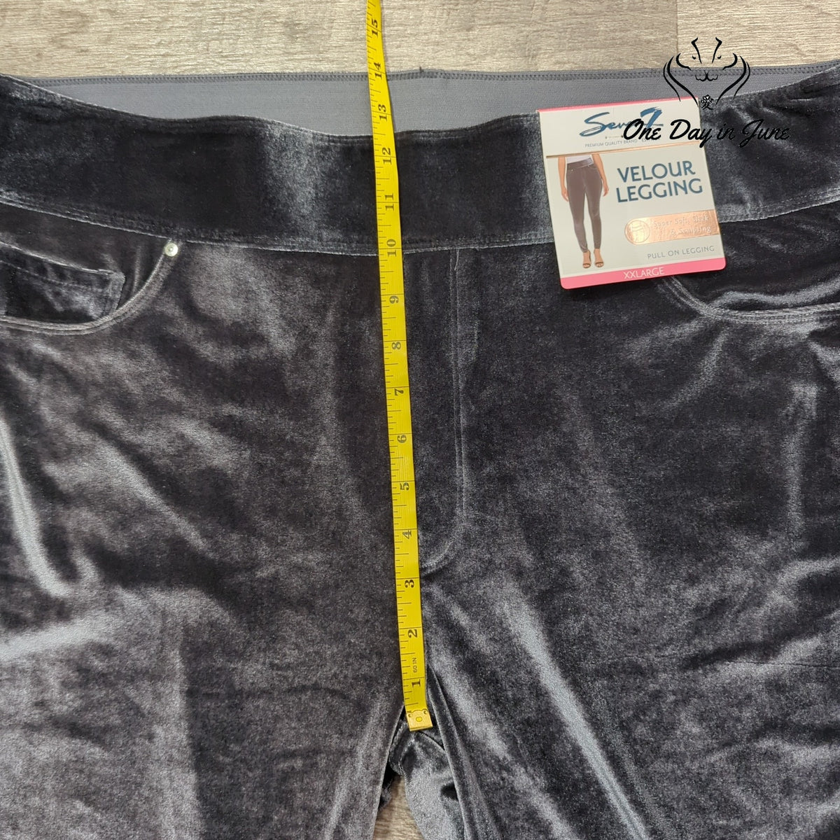 Seven7 Velour Leggings Charcoal Gray Pull On Stretch Pants NWT Size XXL