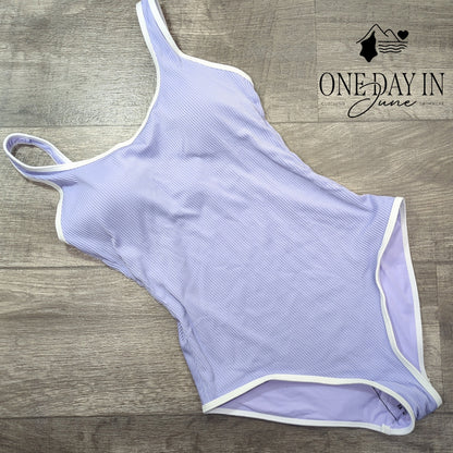 Blooming Jelly Ribbed One Piece Swimsuit Size M