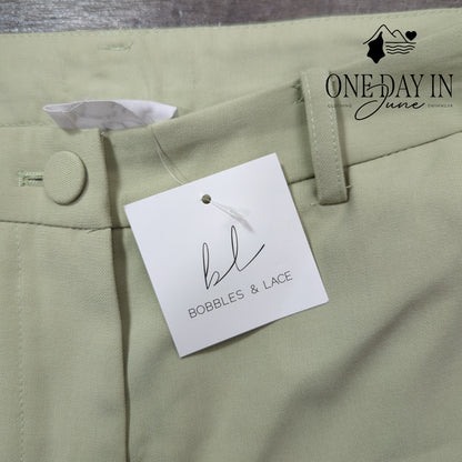 Bobbles & Lace Bitter Light Sage Pants Size S