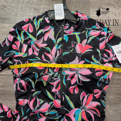 Volcom Dream In Bloom Long Sleeve Rash Guard One Piece Swimsuit NWT Size S