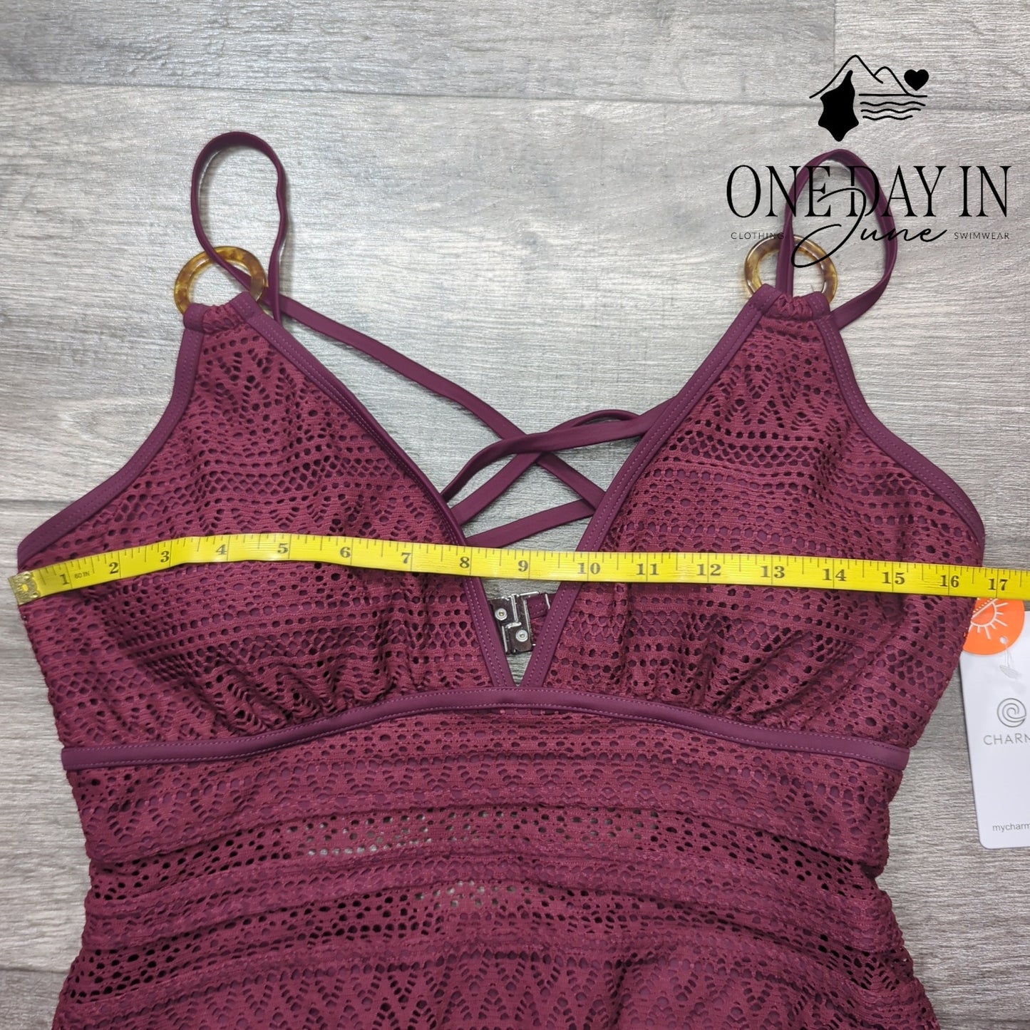 Charmo V Front One Piece Swimsuit Size L