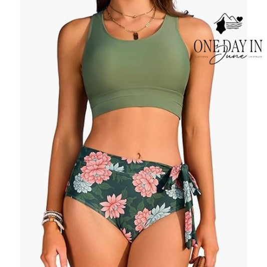 Dokotoo Crop Top High Waist Bikini Swimsuit Size S