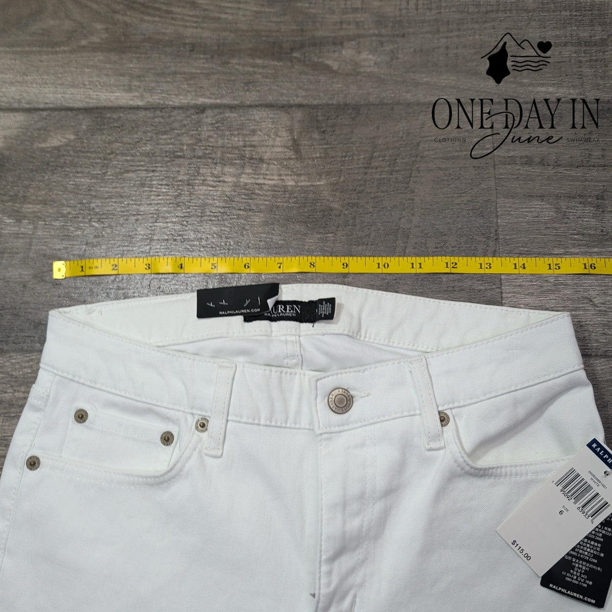 Ralph Lauren Curvy Mid Rise Skinny Jeans White NWT Size 6