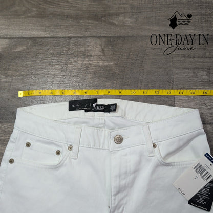 Ralph Lauren Curvy Mid Rise Skinny Jeans White NWT Size 6