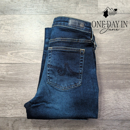 AG Adriano Goldschmied Straight Leg Jeans Dark Wash Blue NWT $215 Size 4 (27)