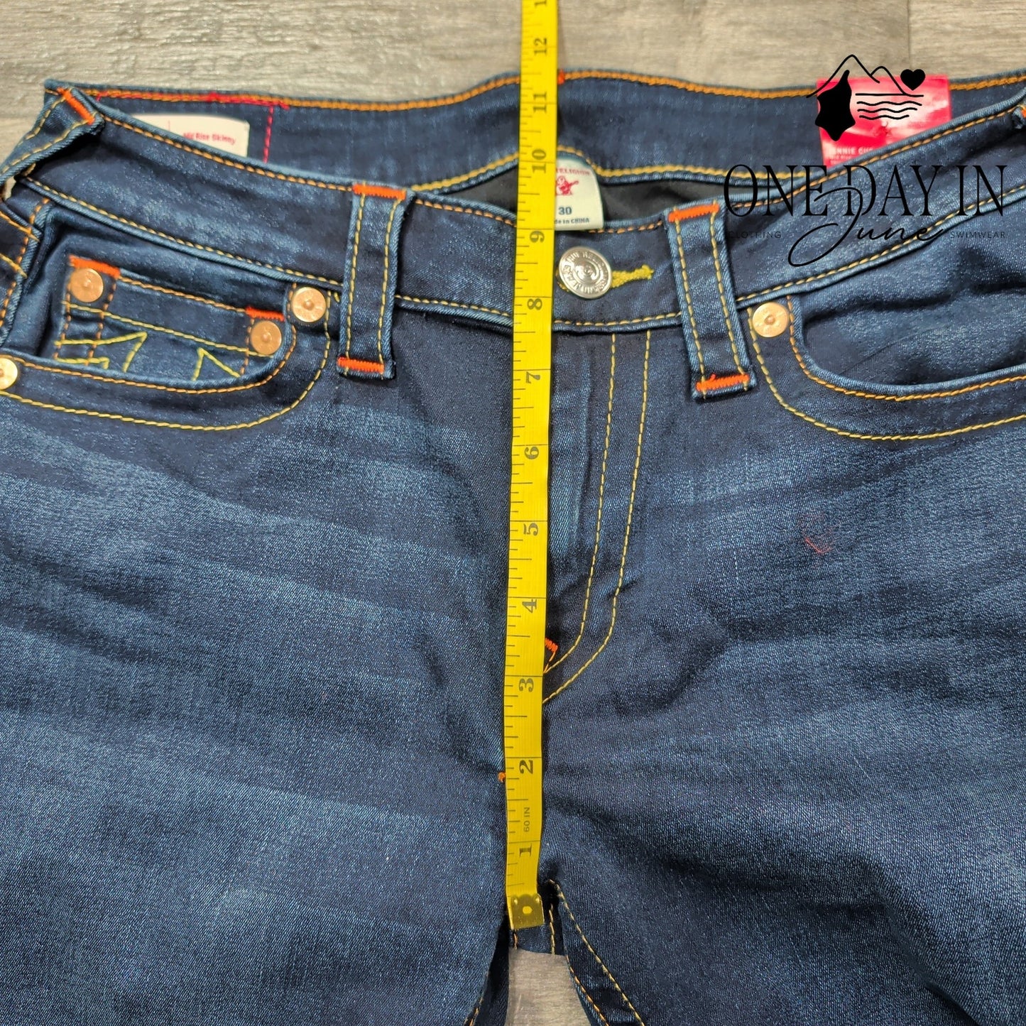 True Religion Jennie Curvy Mid Rise Skinny Jeans Indigo NWT Size 10 (30)