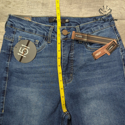 One5One Long High Rise Flare Jeans Size 8
